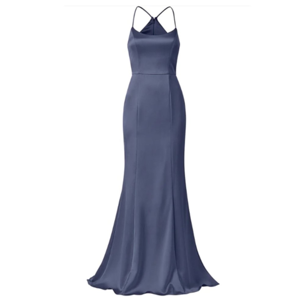 Amsale Navy Blue Maxi Dress